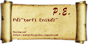 Péterfi Enikő névjegykártya