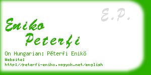 eniko peterfi business card